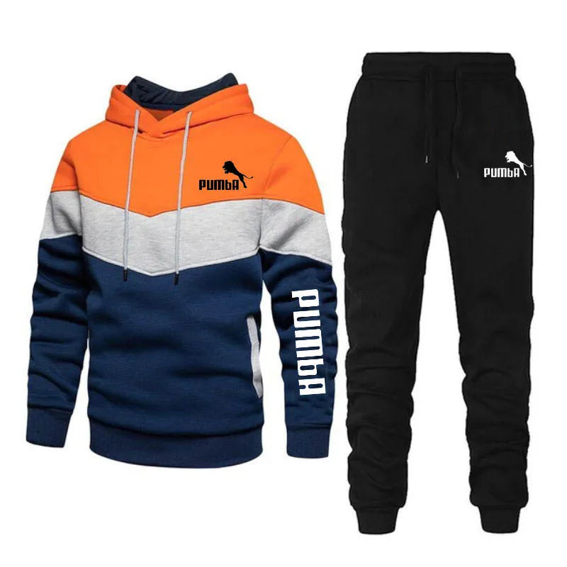 2023 New Men's Autumn Winter Sets Zipper Hoodie+pants Pieces Casual Tracksuit Male Sportswear Brand Clothing Sweat Suit