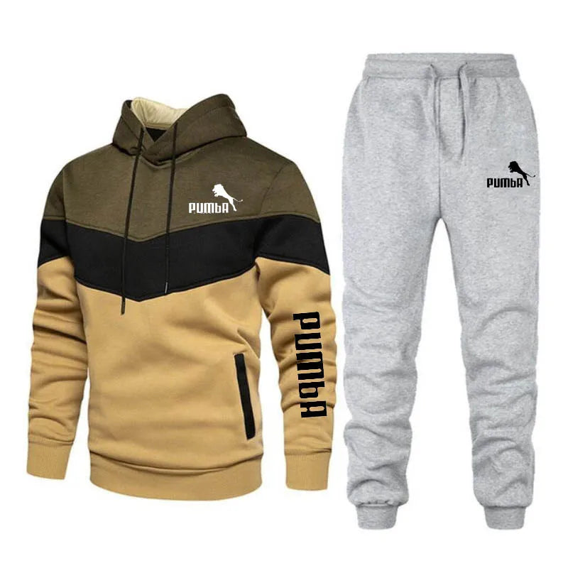 2023 New Men's Autumn Winter Sets Zipper Hoodie+pants Pieces Casual Tracksuit Male Sportswear Brand Clothing Sweat Suit