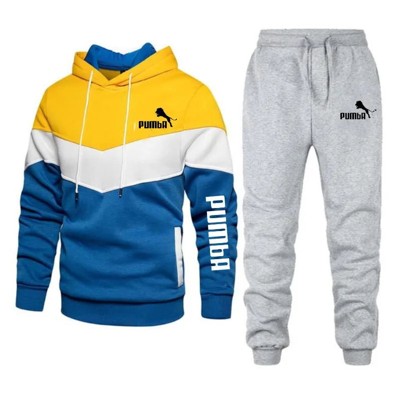 2023 New Men's Autumn Winter Sets Zipper Hoodie+pants Pieces Casual Tracksuit Male Sportswear Brand Clothing Sweat Suit