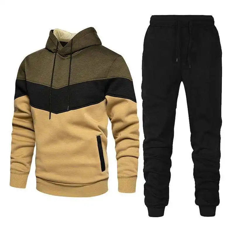 2023 New Men's Autumn Winter Sets Zipper Hoodie+pants Pieces Casual Tracksuit Male Sportswear Brand Clothing Sweat Suit