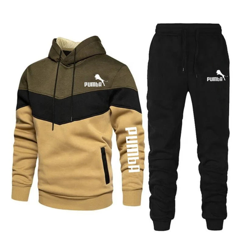 2023 New Men's Autumn Winter Sets Zipper Hoodie+pants Pieces Casual Tracksuit Male Sportswear Brand Clothing Sweat Suit