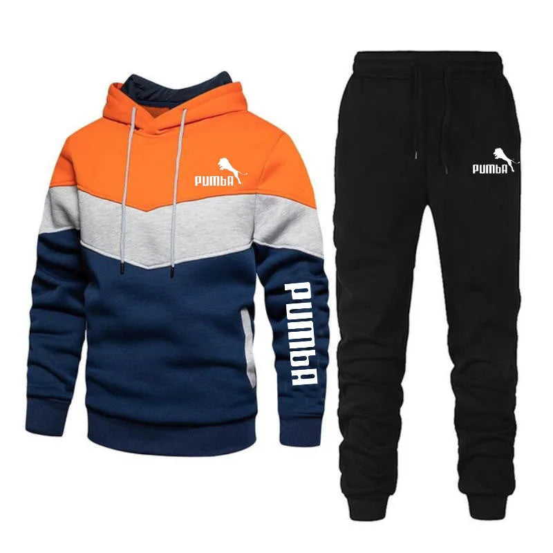 2023 New Men's Autumn Winter Sets Zipper Hoodie+pants Pieces Casual Tracksuit Male Sportswear Brand Clothing Sweat Suit
